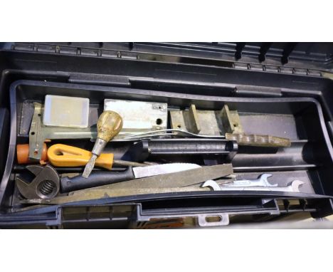 Black and Decker toolbox with tool contents including bolt cutters. Not available for in-house P&amp;P, contact Paul O'Hea at