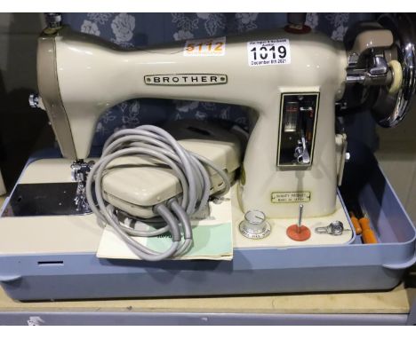 Cased Brother Precision 230v sewing machine with leads and foot pedal. Not available for in-house P&P, contact Paul O'Hea at 