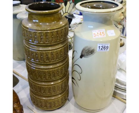 Two vintage west German floor vases. Not available for in-house P&amp;P, contact Paul O'Hea at Mailboxes on 01925 659133 
