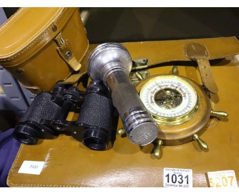 Collection of mixed vintage items including a leather briefcase with contents. Not available for in-house P&amp;P, contact Pa