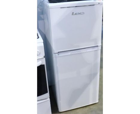 Modern LEC fridge freezer, 115 x 58 cm. Not available for in-house P&P, contact Paul O'Hea at Mailboxes on 01925 659133Condit