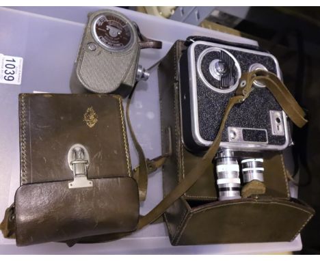 Two vintage cine cameras to include Bell &amp; Howell and Meopta. Not available for in-house P&amp;P, contact Paul O'Hea at M