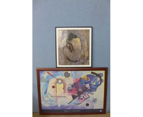 A Wassily Kandinsky print and a Picasso print