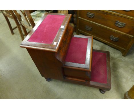 A Victorian mahogany step commode 