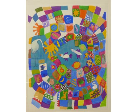 A signed Sylvia Edwards limited edition print, 10/175, Labyrinth, framed