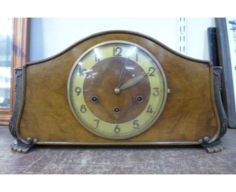 A 1920's German walnut Whittington chime mantel clock