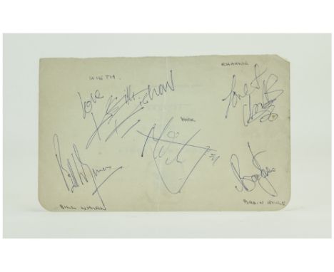 Rolling Stones Interest Kings Arms Hotel Dorchester Menu Signed Names To Include Brian Jones, Bill Wyman, Mick Jagger, Keith 