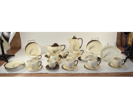 Carlton Ware - Hand Painted Australian Design ( 33 ) Part Tea / Coffee Service. c.1950's. Comprises 1 Coffee Pot, 1 Tea Pot, 