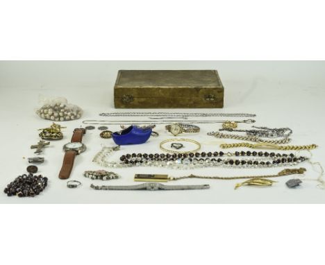 A Boxed Collection of Vintage Stone - Set Costume Jewellery + a Sekonda Gents Chronograph Wrist Watch and Assorted Items. 