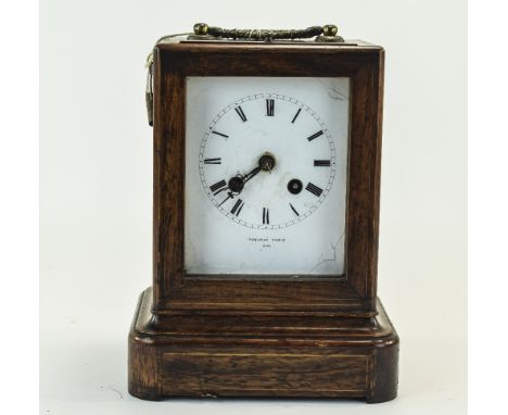 Potonie & Cie Paris Mantle Clock White Enamelled Dial With Roman Numerals, Spring Driven Movement Striking On A Bell, Backpla