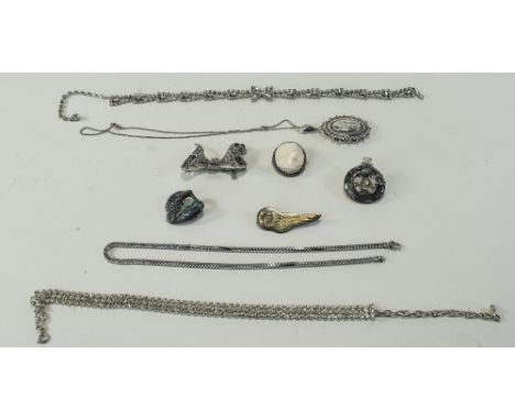 A Good Vintage Collection of Assorted Costume Jewellery, Some Items Set In Hallmarked Silver. Comprises Necklaces, Silver Loc