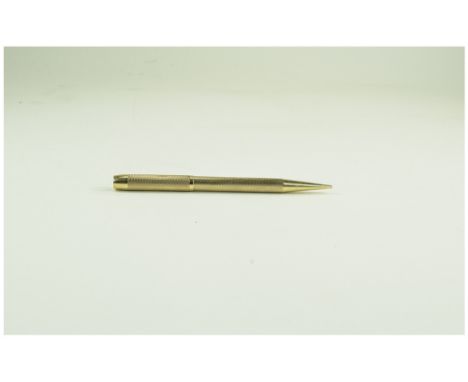 Yard-o-Led Vintage 9ct Gold Cased Propelling Pencil. c.1960's. Hallmark London 1964. Excellent Condition but Top Missing. 