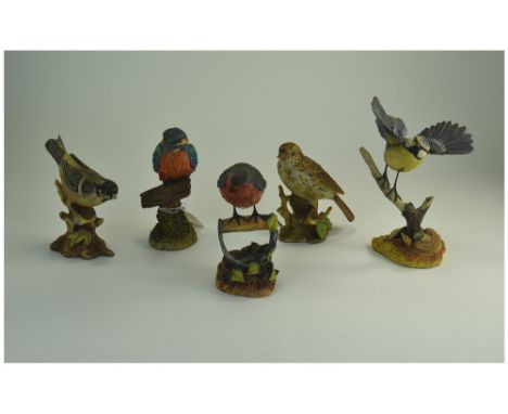Collection Of Five Ceramic Bird Ornaments