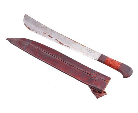 Tramontina Brasil machete with wooden handle, in leather sheath, 63 cm long