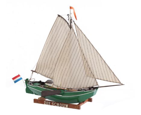 Scale model of a Zeeschouw, 45 cm high, 54 cm long