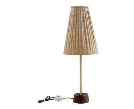 1960s table lamp, 56 cm high (inside fabric defective)