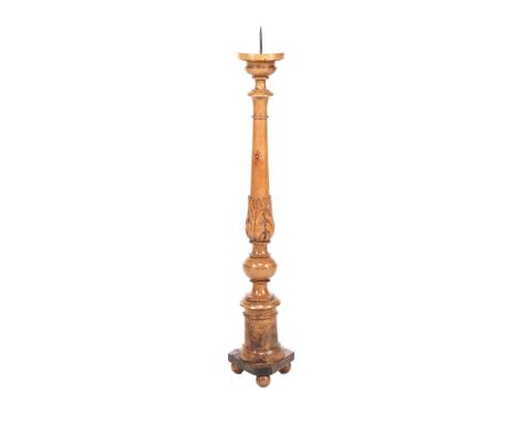 Walnut pen candlestick, 115 cm high