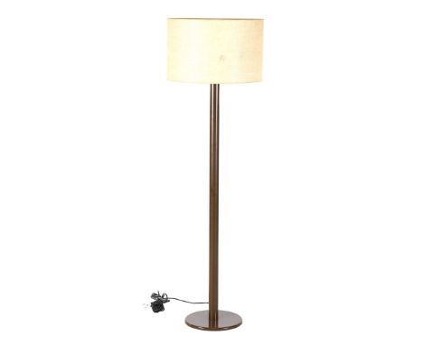 Brown metal 4-light floor lamp with paper shade on which rope, possibly Giso version, Netherlands mid-20th century, 156 cm hi