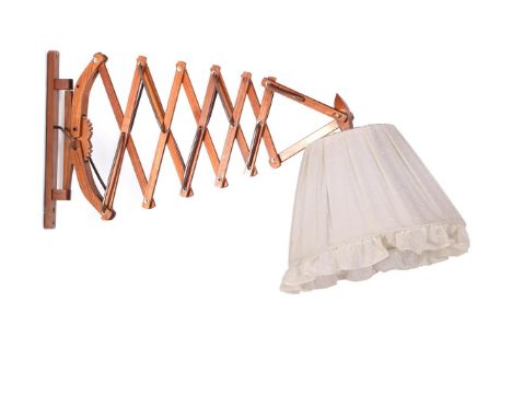 Teunis Johan Wilhelm Zweers (1910-1987)Teak wall scissor lamp, design by T.J.W. Zweers, marked and patent number 100,813, wit