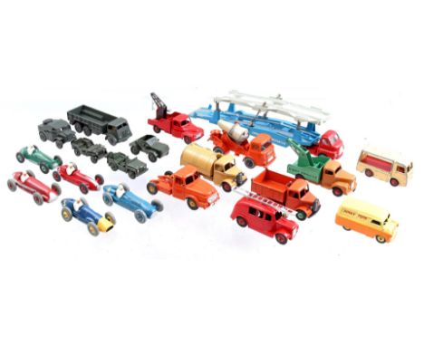 20 various Dinky Toys including racing cars, trucks and army vehicles