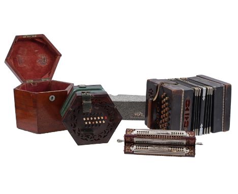 2 harmonicas including 1 in mahogany veneer case (leaky bellows) and Hohner harmonica mill, 24 cm