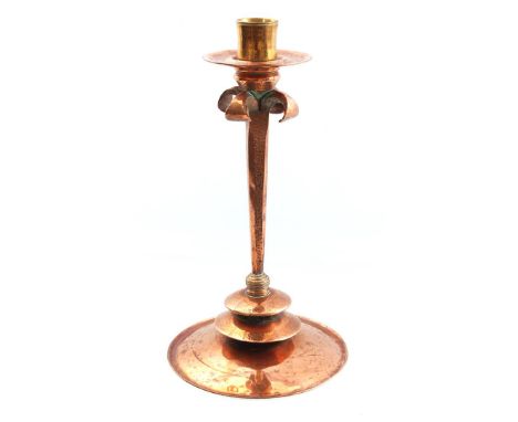 Copper hammered candlestick, 43 cm high, 24 cm diameter