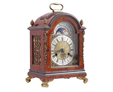 John Smith London table clock after an antique model, timepiece with moon indication, 30 cm high