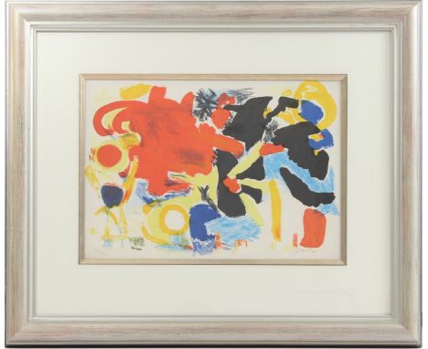 Unclearly signed, composition without title, color lithograph 200/202, 30x44 cm, outside size is 60x72 cm