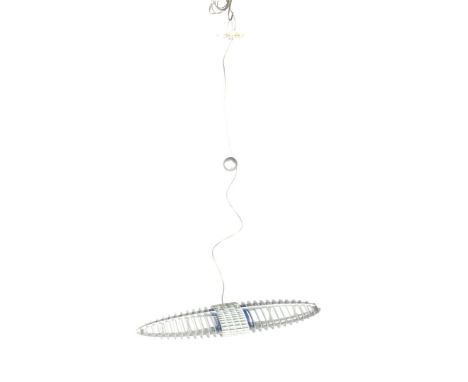 Paolo Rizzatto (1941-)Gray aluminum hanging lamp with counterweight, design Albert Meda & Paolo Rizzatto executed by Luceplan