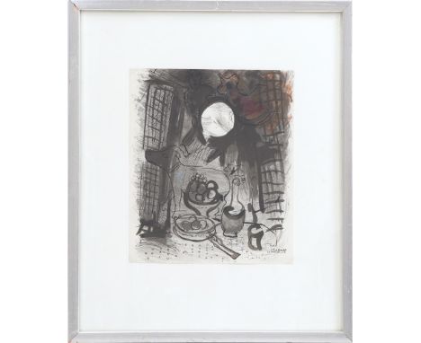 Lithograph after a work by Marc Chagall, still life, 23x20 cm