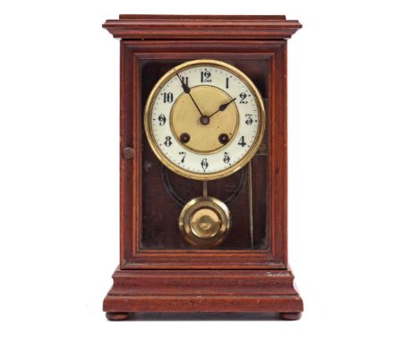 Table clock in a walnut case, 31 cm high
