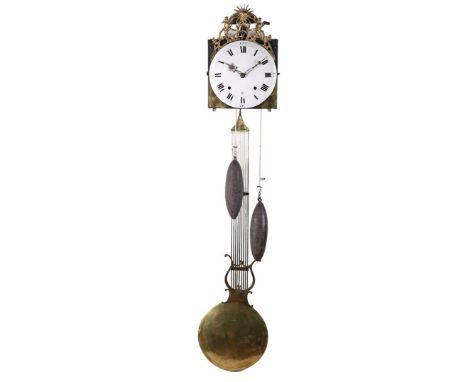 Comtoise clock with harp pendulum