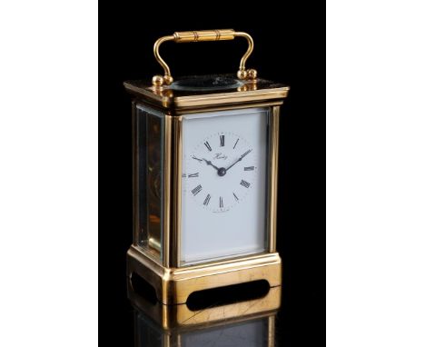 Henley travel alarm clock in brass case with facet cut glass, 12 cm high, 8x6 cm