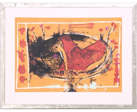Rob Birza (1962-)Composition without title, color lithograph dated 1992, numbered 199x250, 70x100 cm, outer size is 98x126 cm