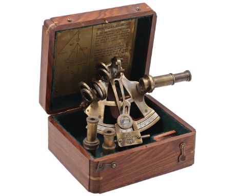 After an antique model sextant in box, box size is 8 cm high, 16x14 cm