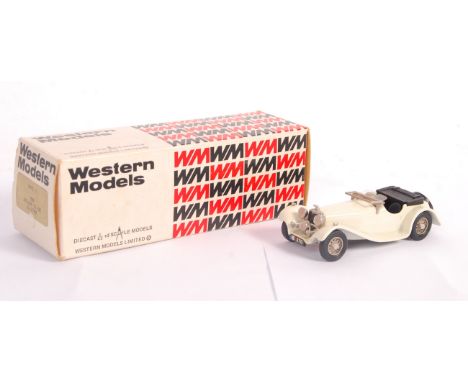 A rare original Western Models scale diecast model WMSII 1938 Jaguar SS 200 3 1/2 Litre in white. Models appears mint within 