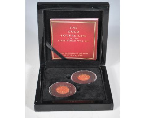 The Bradford Exchange -The gold sovereigns of the first world war set- A two coin full sovereign set commemorating the first 