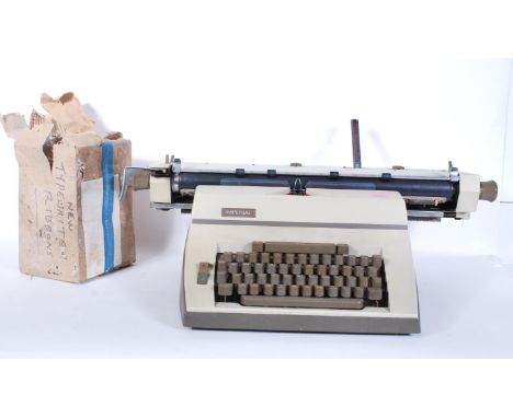 A retro 20th Century Industrial Imperial 90 typewriter together with a box of miscellaneous unused typewriter ribbons.