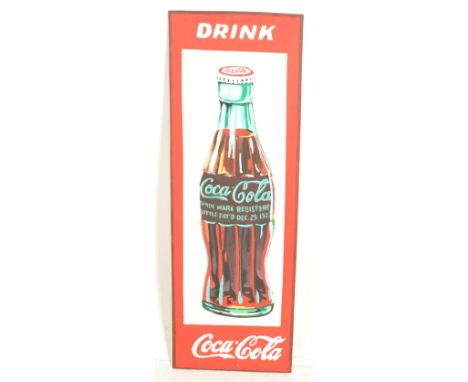 A contemporary artist's impression of a vintage enamel advertising sign for Coca-Cola. The representation painted on board wi