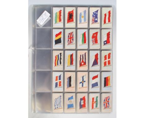 A selection of vintage Player's military related cigarette cards to include eight full sets; flags of the league of nations, 