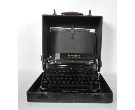 A vintage 20th Century portable Remington Noiseless typewriter complete&nbsp; with fitted case, serial No H28590.