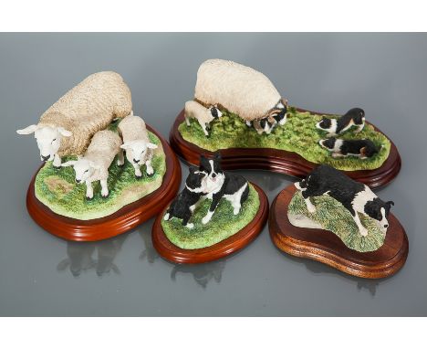 COLLECTION OF BORDER FINE ARTS FIGURE GROUPS
including 'Sheep Breeds', A1246, 11cm high; together with 'Come No Closer', A591