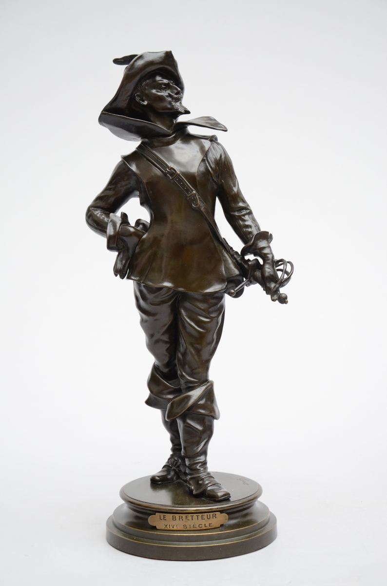 Drouot: bronze sculpture 'le mousquetaire' (48cm)