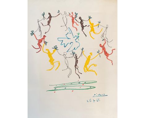 After Pablo Picasso, La Ronde de la Jeunesse (The Youth Circle), colour lithograph on Arches paper, blind stamp for SPADEM Pa