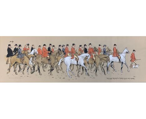 Snaffles (Charles Johnson Payne 1884-1967), 'The Glad Throng that Goes Laughing Along', hand coloured lithograph, published b