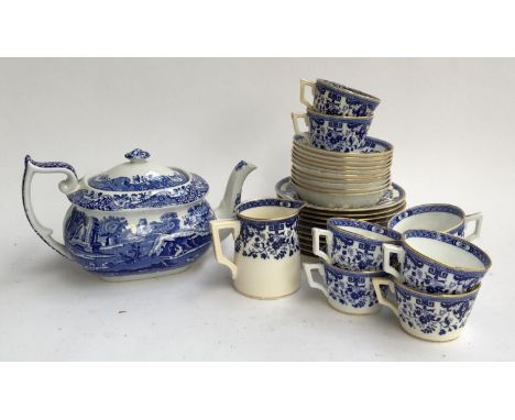 A Minton's part tea set, comprising teacups (8), saucers (10), side plates (10) and milk jug (repaired); together with a Spod