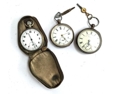 A 935 silver open face pocket watch, subsidiary seconds; a large silver open face fob watch, marked the Arundel English Lever