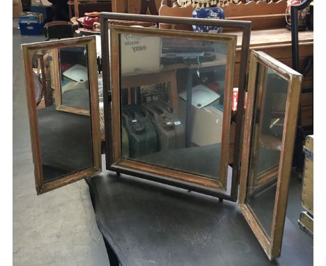 A mixed lot to include ceramic planter on stand, together with one other, wash bowl, three part dressing mirror, and cased 'R
