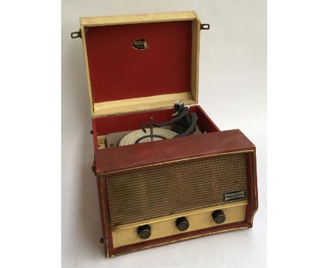 A Dansette portable record player 
