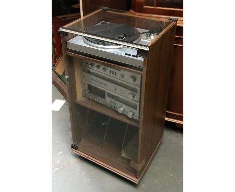 A Sanyo TPXI turntable; together with Sanyo J820 amplifier; JT20 LP stereo tuner and RDS20 cassette deck, all within a Sanyo 